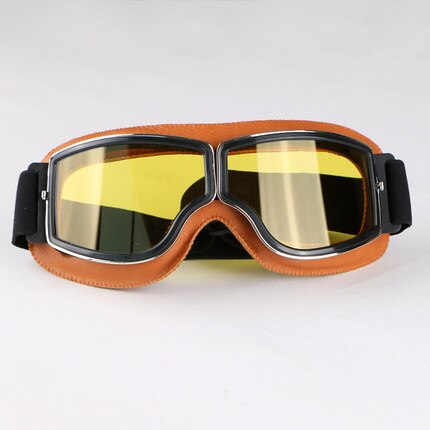 Gafas de cuero de Estilo Vintage para motocicleta, lentes para casco, Jet Retro, novedad: 11