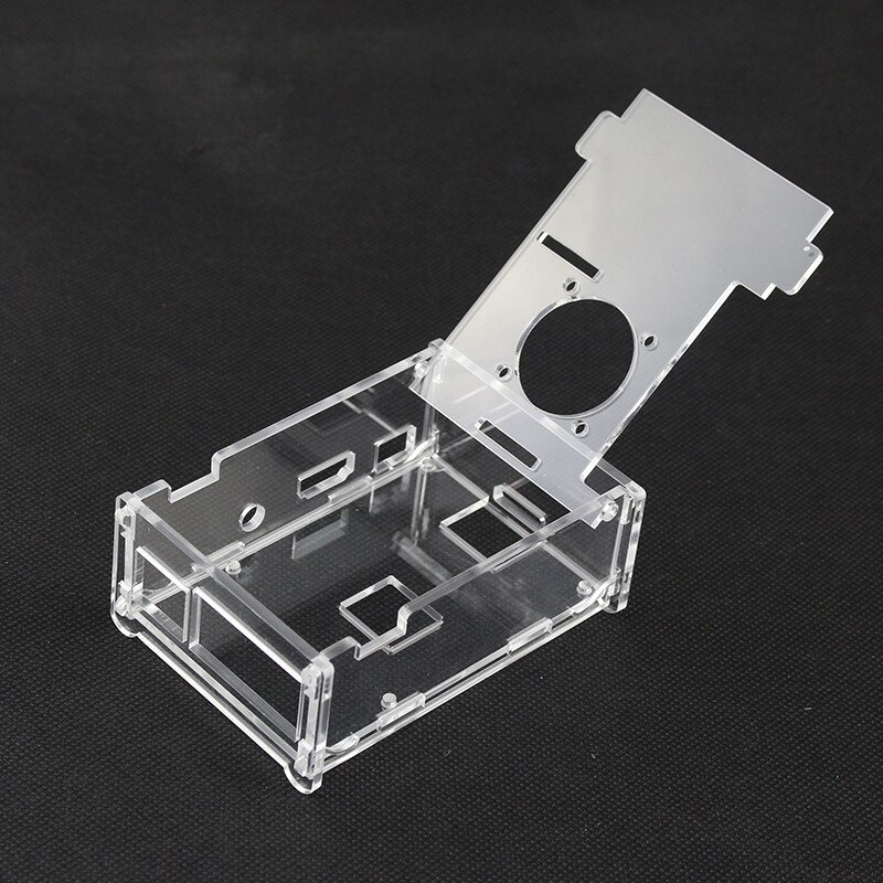 Raspberry Pi 3 Acrylic Case Clear Case Transparent Enclosure+Power Charger Adapter+Cooling Fan+Aluminum Heat Sink for RPI 3