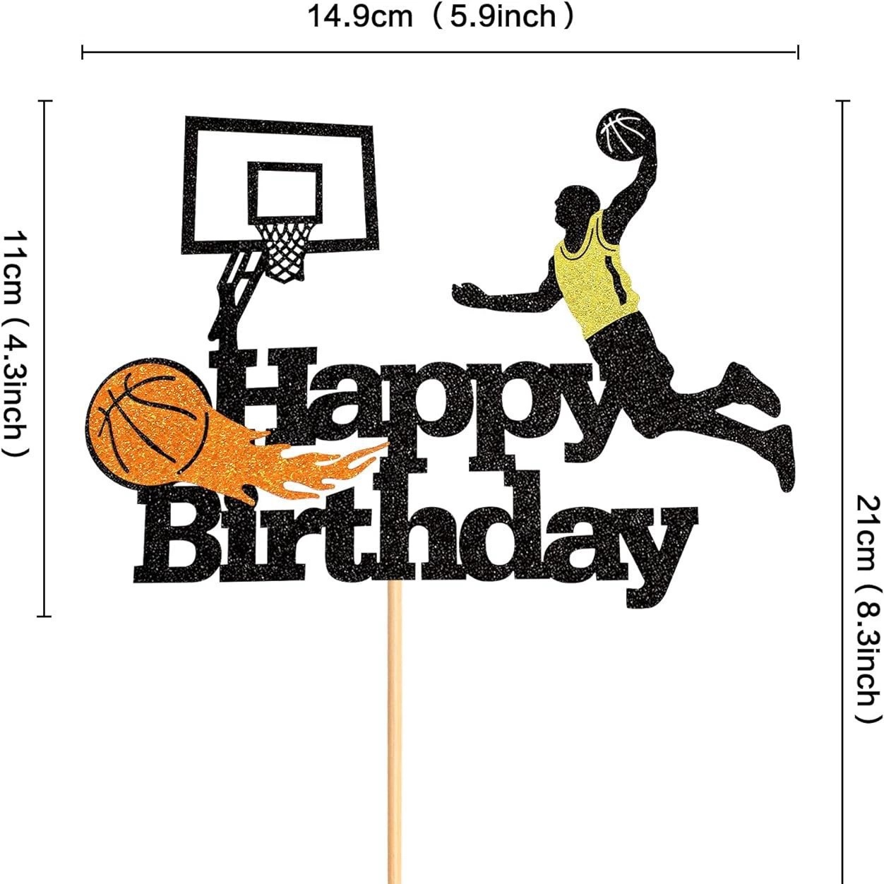 Basketball Cake Toppers Happy Birthday Balls Cake Decorations Basketball Theme Cake Decoration for Boy Sport Party Supplies: Deep Sapphire