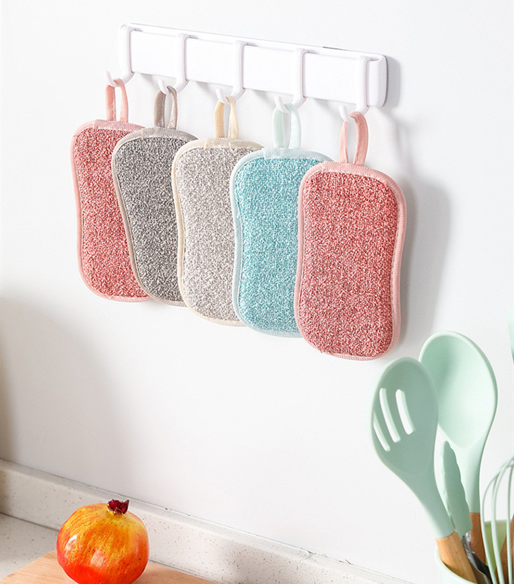 Keuken Schoonmaken Schrobben Sponzen Herbruikbare Non-Kras Microfiber Scrubber Spons Keuken Huis Schoon Pot Pan Schotel Wasmachine Spons