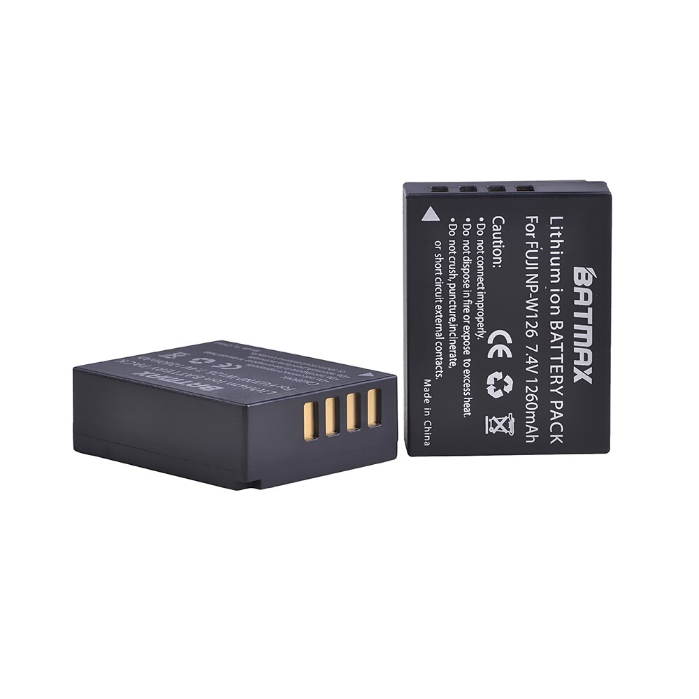 2 uds. 1260mAh NP-W126 NP W126 NPW126 baterías + LCD cargador Dual para Fujifilm Fuji X-Pro1 XPro1 X-T1 XT1, HS30EXR HS33EXR X PRO1