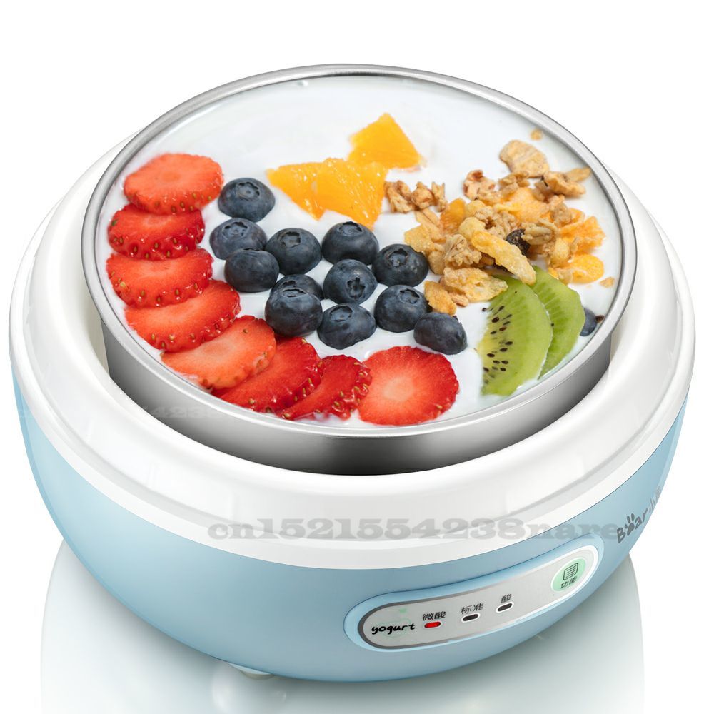 22%, thuis Automatische Yoghurt Machine Mini Yoghurt Maker Rvs Pot Siliconen Yoghurt Deksels 3 Gear Met 4 Keramiek Yoghurt Cup