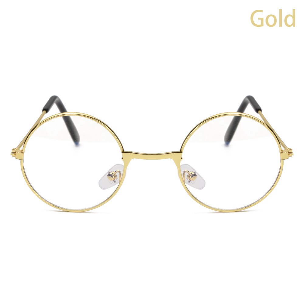 Transparent Eyewear Glass Round Metal Glasses Frame Spectacle Clear Lens Optical Baby Boys Girls Eyeglasses Photography props: gold
