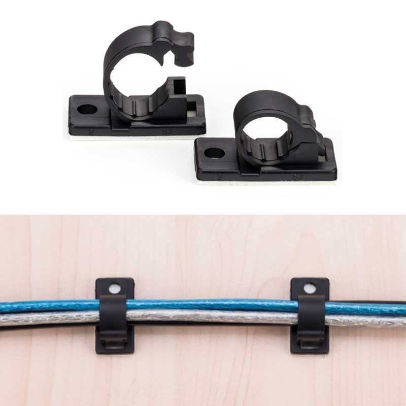 Adhesive Cable Clip Wire Clamp with Mount Screw Cord Holder and Organise Multi Purpose Cable Management for Household and Office