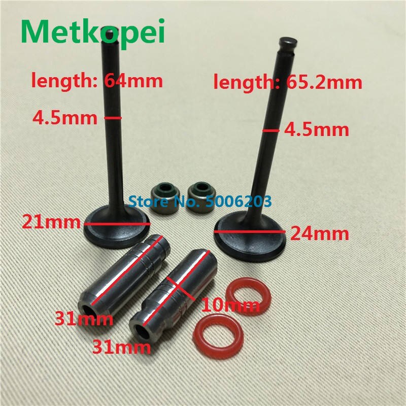 scooter ZY125 4CW engine valve stem with oil seal and valve intake exhaust stem guide duct for Yamaha 125cc ZY 125 parts: total