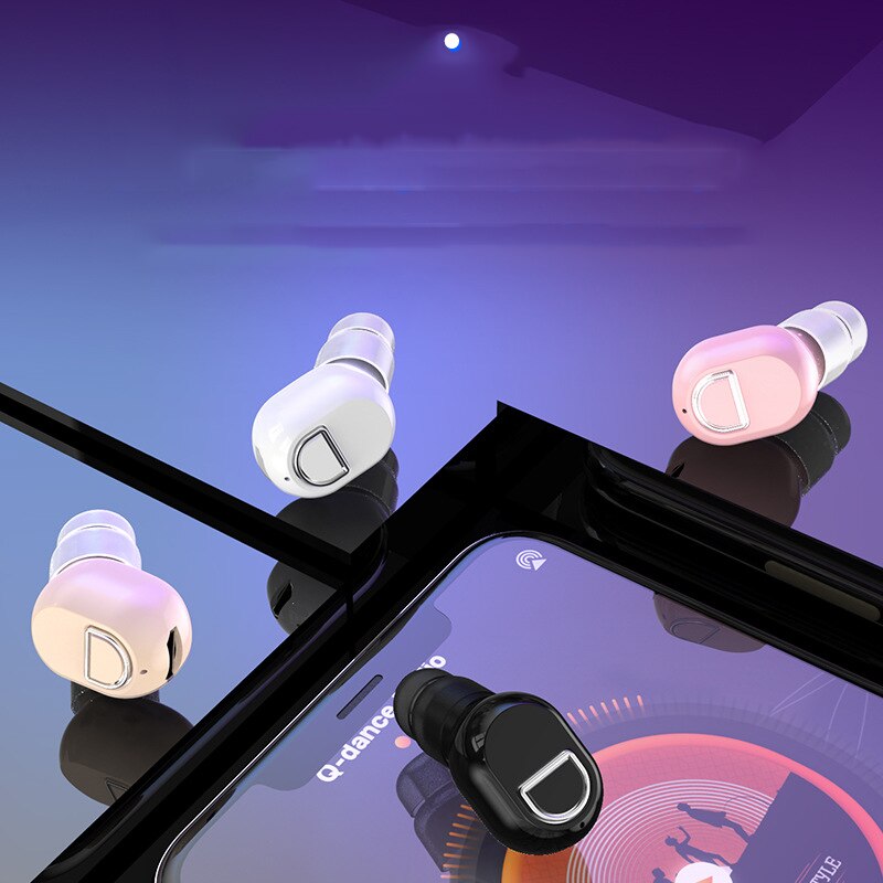 Mini trådløs håndfri bluetooth øretelefon 5.0 stereo in-ear headset med mikrofon sport kører musik øretelefoner til smartphone