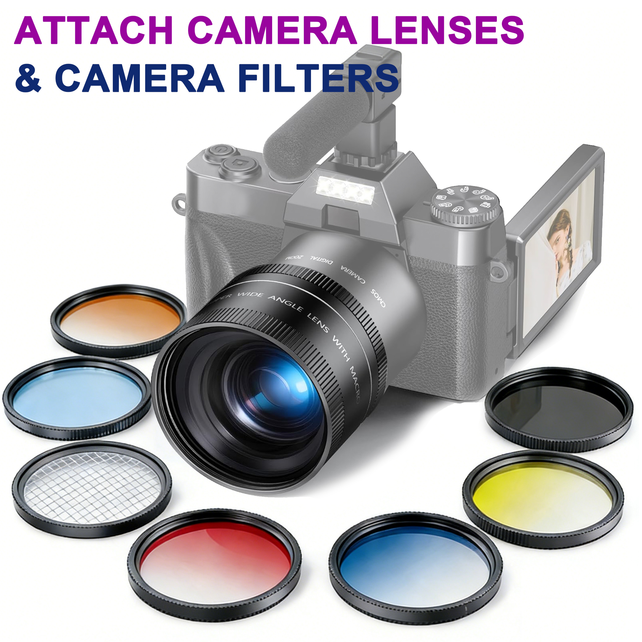 52mm Camera Lens Filter Kit with CPL ND Star Color Filters Universal Compatible Lens Accessory Set Perfect Choice