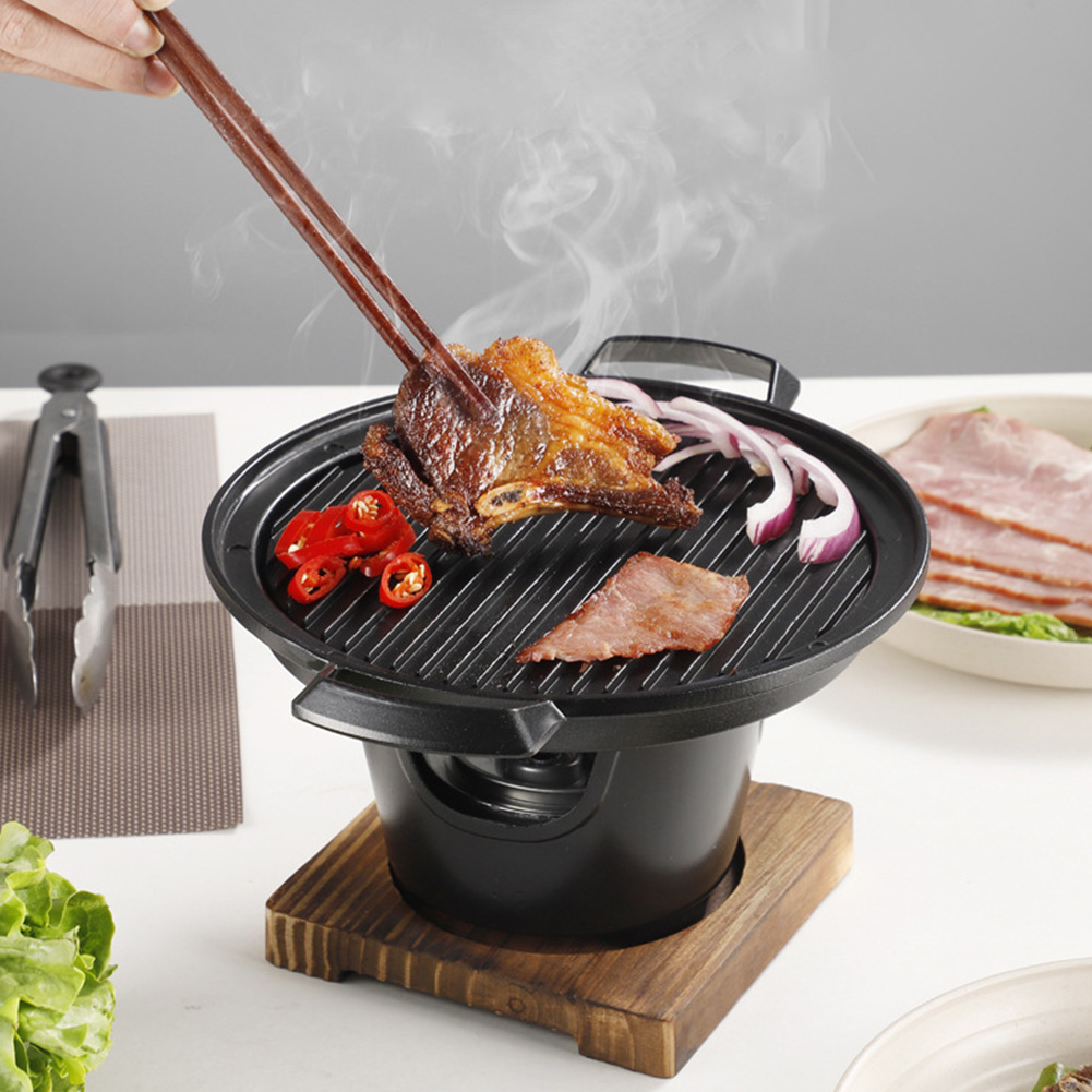 Japońnarty jednoosobowy piekarnik robić gotowania Nieprzywierający japońnarty bezdymny piec na alkohol Hibachi grill Bezdymny mini grill na węgiel drzewny