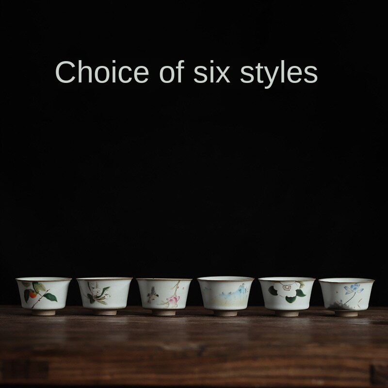 Tazón de té Personal para el hogar, taza maestra hecha a mano, taza de té de cerámica Retro de porcelana ru-china, artículos de gres para té, tazas de té