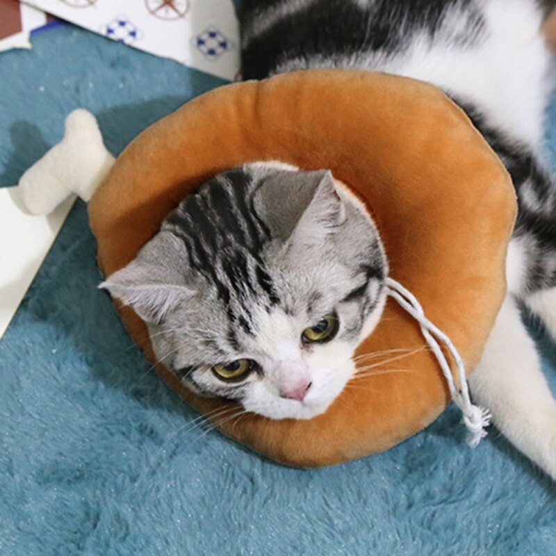 Cat Elizabethan Collar Kitten Recovery Collar Cute Anti-Bite Cat E-Collar Wound Healing Protective Neck Cone After Surgery Soft