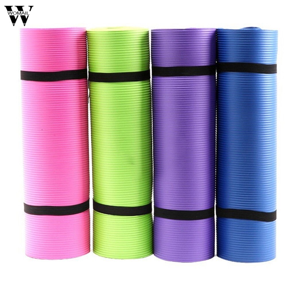 183 x 55 yogamattor träningsdyna tjocka halkfria hopfällbara gym fitness matta pilates utomhus träning inomhus gym träning fitness matta