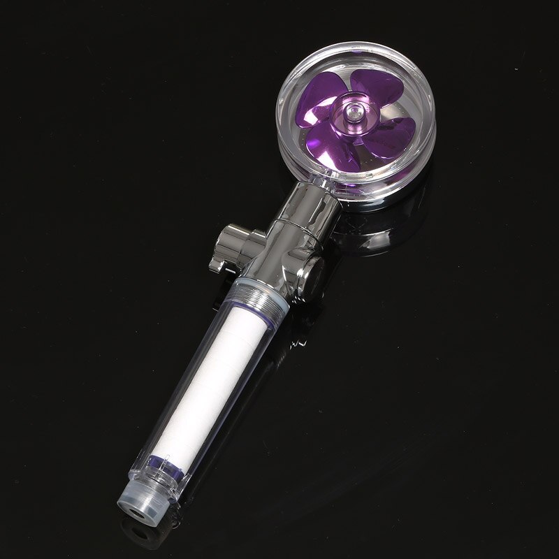 Turbocharged Shower Head Water Saving Flow 360 Degrees Rotating with Filter Rain High Pressure Spray Nozzle Bathroom Accessories: Purple Upgrade