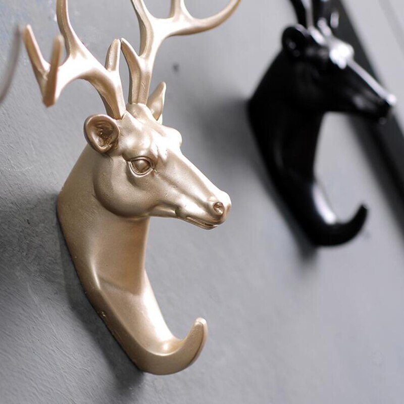 Amerikaanse stijl decoratieve haak dier hertenkop model wandhaak kapstok wanddecoratie sleutel opbergrek deurhaak 04286