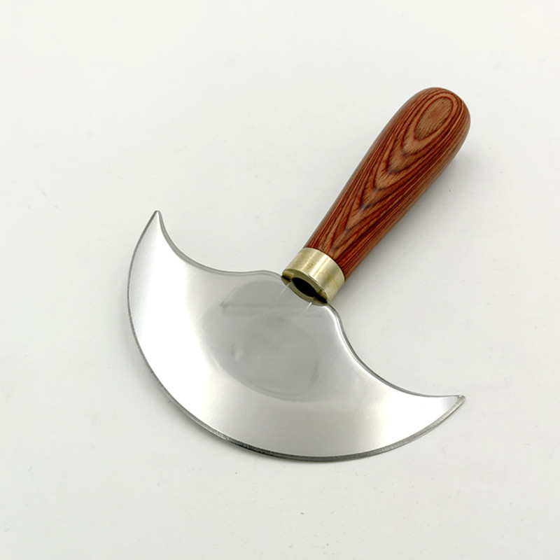 Leren mes met 90mm/120mm halfronde lemmeten, doe-het-zelf handwerk, houten handvat, snij- en schaafgereedschap voor knutselprojecten