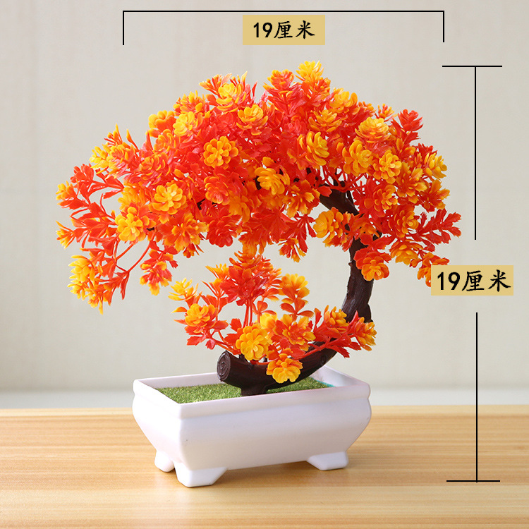 1pc Künstliche Pflanzen Bonsai Kleine Baum Simulation Pflanzen Gefälschte Blumen Tisch Topf Ornamente Hause Dekoration Hotel Garten Decor: Armee Grün