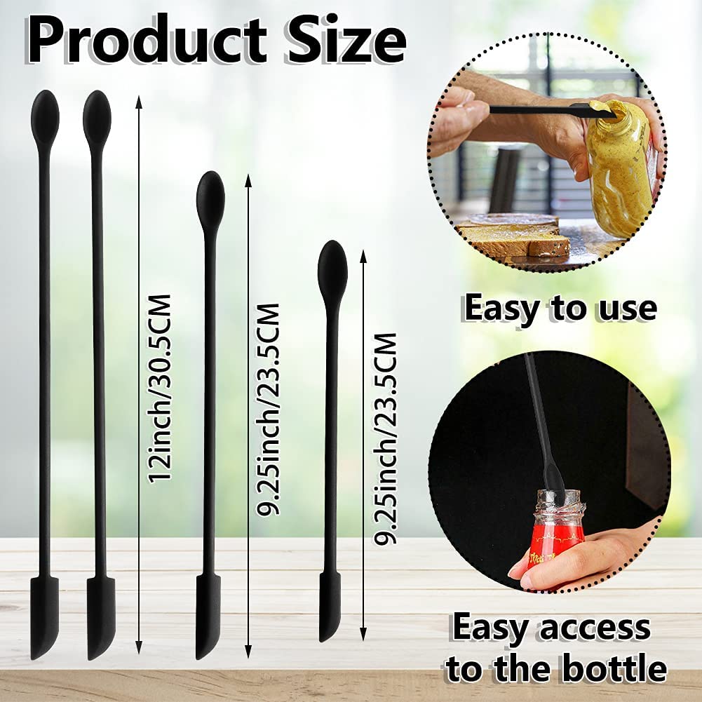 1/3/4Pcs Mini Silicone Spatula For Thin Jar Honey Makeup Butter Cake Spatula Double Head Spoon Spatula Set Kitchen Accessories