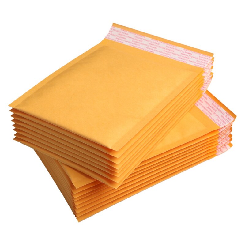 XIMO 50PCS Yellow Kraft Bubble Mailers Padded Envelopes Bag Self Seal Business School Office Supplies,110mm*130mm