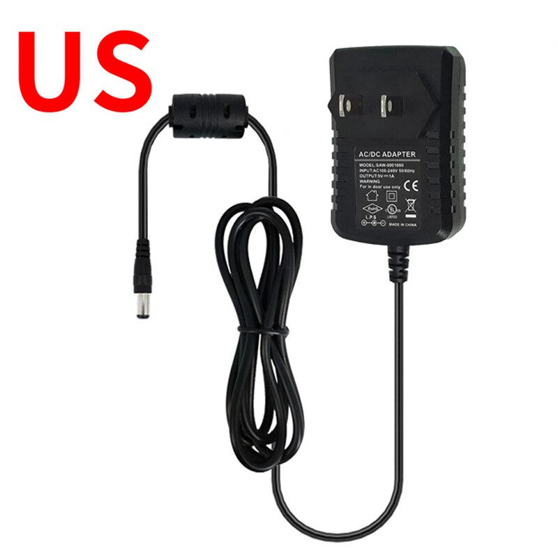 Guitar Effect Pedal Power Supply Adapter 9V DC 1A 5 Way Cables Daisy Chain: US9V1A no cable