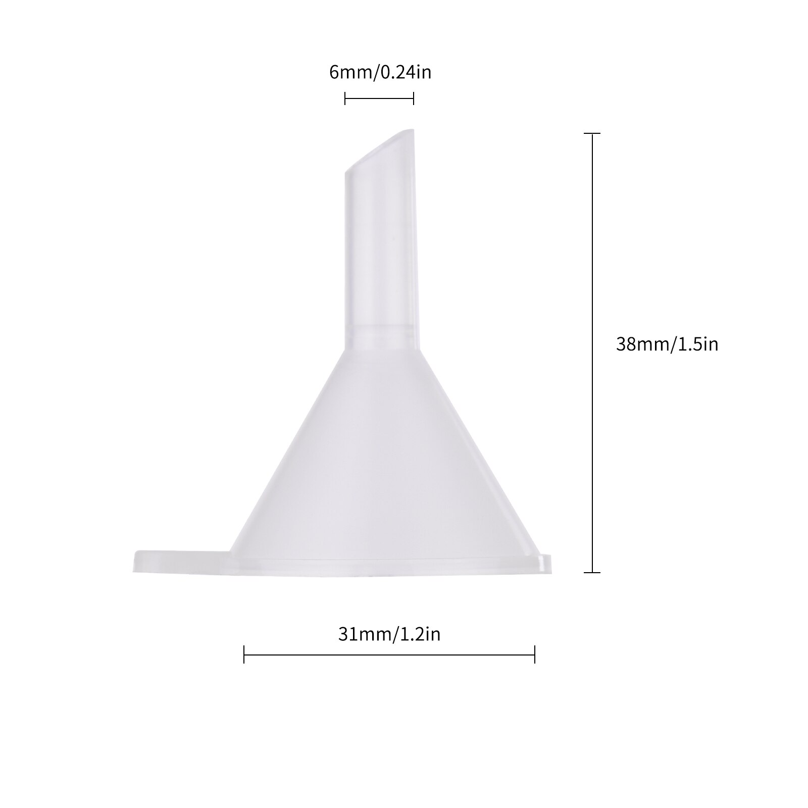 12pcs Mini Plastic Funnels Liquid Transfer Funnel 31mm/1.22in Diameter Acid and Alkali Resistant for Bottle Filling Perfumes