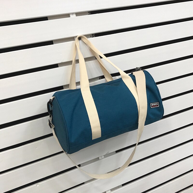 Nuovo Stile Sacchetto di Ginnastica di Sport degli uomini E delle Donne Cilindro borsa A Tracolla A Mano Borsa Da Viaggio Borsa Da Viaggio Cinghia Scarpe Bit: Blu