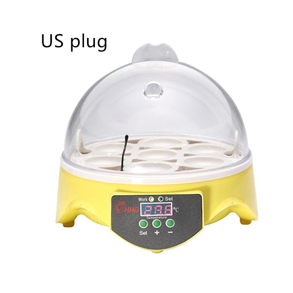 7 Eggs Incubator Poultry Brooder Small Equipment Farm Poultry Household Hatching Goose Quail Chicken Hatcher Machine: yellow AU