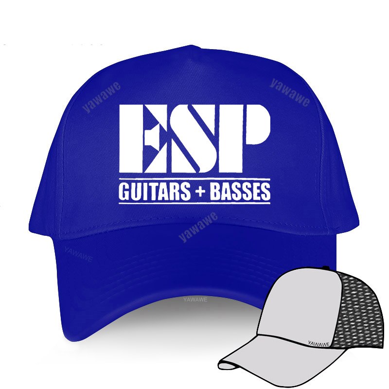 Summer Esp Guitars Caps Casual Adjustable Baseball Cap Men Music Guitars Hats: blue mesh