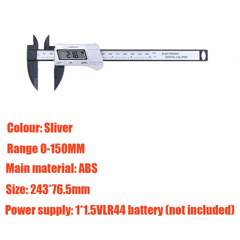 Digital Caliper Portable Electronic Vernier Caliper 100mm Calliper Micrometer Digital Ruler Measuring Tool 150mm 0.1mm: Digital Caliper 06