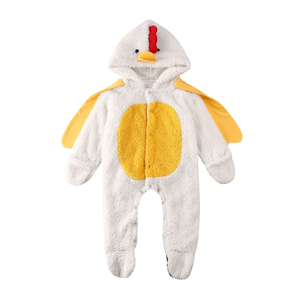 Pudcoco Ons Voorraad 0-24M Winter Baby Baby Jongens Meisjes Warm Cartoon Kip Hoodies Romper Jumpsuit Outfits/: C / 18m