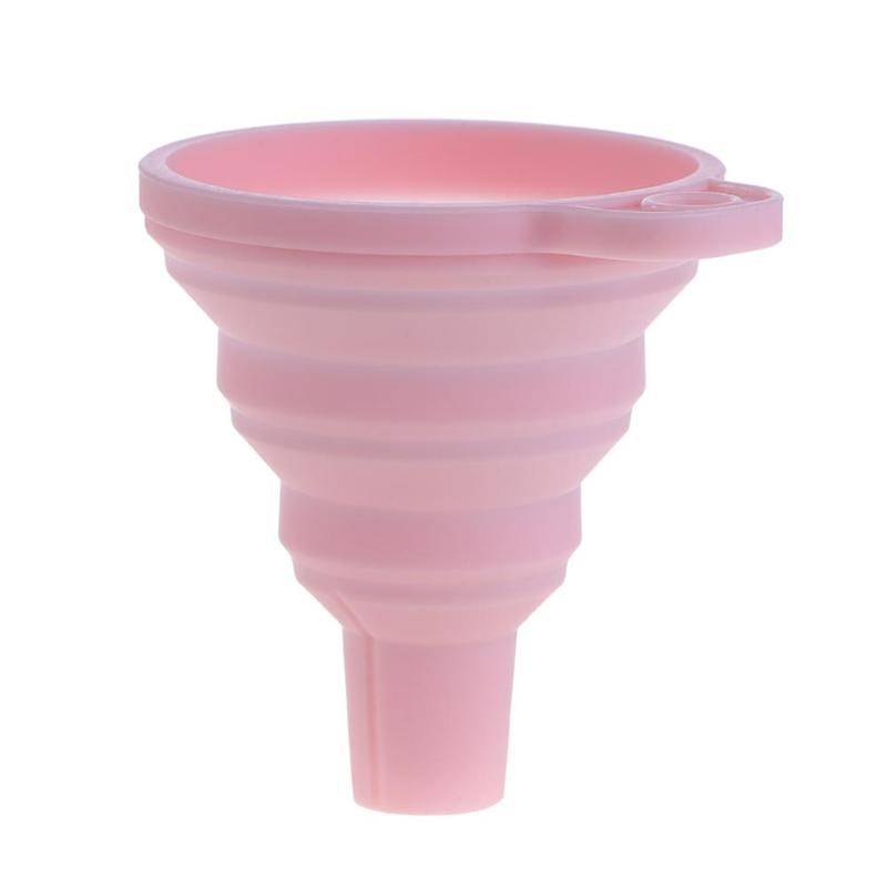 1pc Mini Opvouwbare Trechter Kleurrijke Silicone Inklapbare Stijl Trechter Opvouwbare Draagbare Trechters Keuken Accessoires Gadgets: Nordic Pink