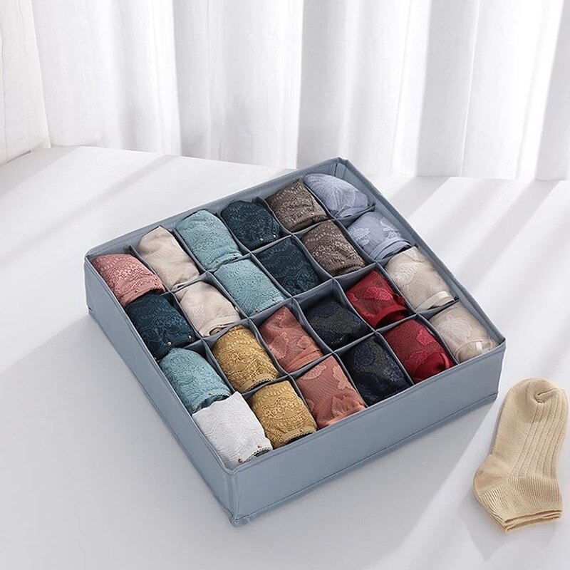 Washable Drawer Organizers Storage Box Case For Bra Ties Underwear Socks Scarf Drawer Organizers Divider Lidded Closet Organizer