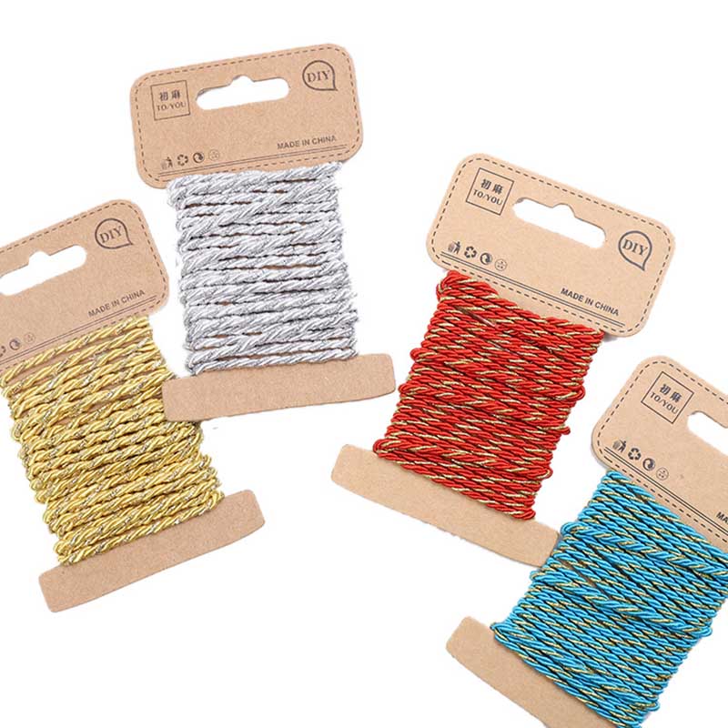 Cordones trenzados artesanales de 1,5 MM, cordón de embalaje de , cuerda de hilo, fabricación de pulseras, cuerda artesanal hecha a mano, decoración de boda, 3 metros