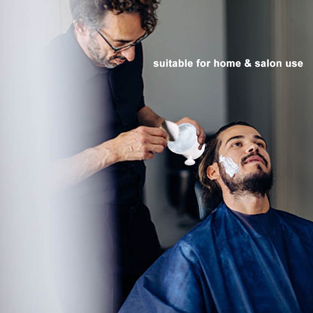 Barbersett til menn med barberbørsteholder stativ såpeskål til menn våtbarberingsverktøysett bærbart herrehår skjeggbørstekrus