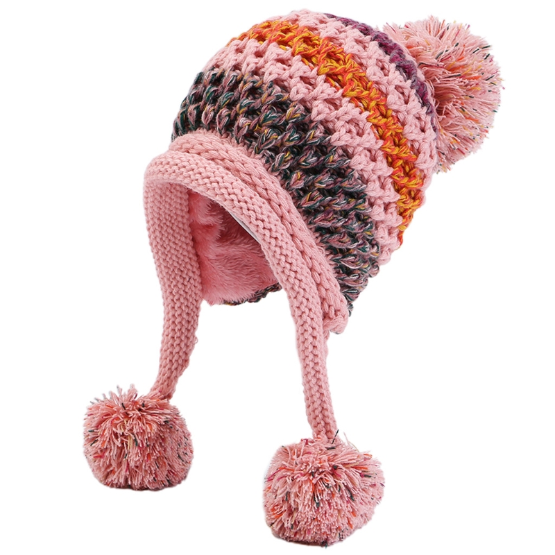 Sombrero de lana con personalidad para hombre y mujer, gorro de punto grueso, cálido e informal, a prueba de viento, Color a juego, tendencia al aire libre, Invierno: Korean fan