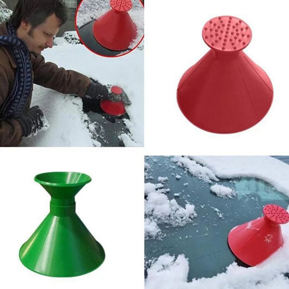 Round Ice Scraper Car Windshield Snow Scraper Funnel Ice Scraper Remove Windshield Snow for Winter Big Horn Shape