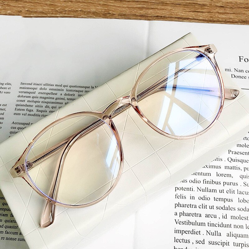 Lunettes rondes en plastique pour femmes, Anti-lumière bleue, pour myopie, Vintage, Tr90, monture optique, pour ordinateur