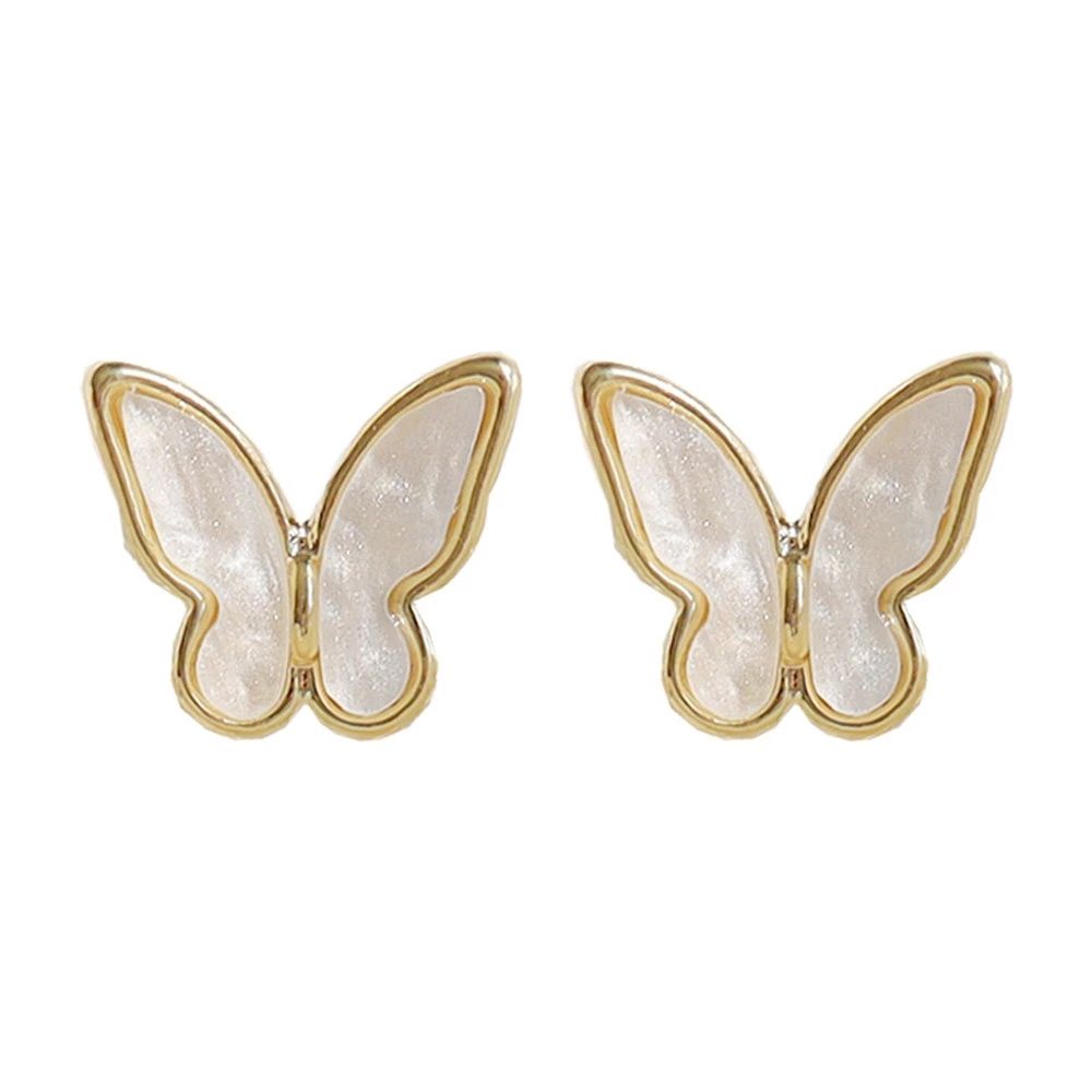 1 Paar Volledige Boor Asymmetrische Vlinder Oorbellen Hollow Golden Ferry Vlinder Crystal Ear Bone Clip Voor Vrouwen Sieraden: A