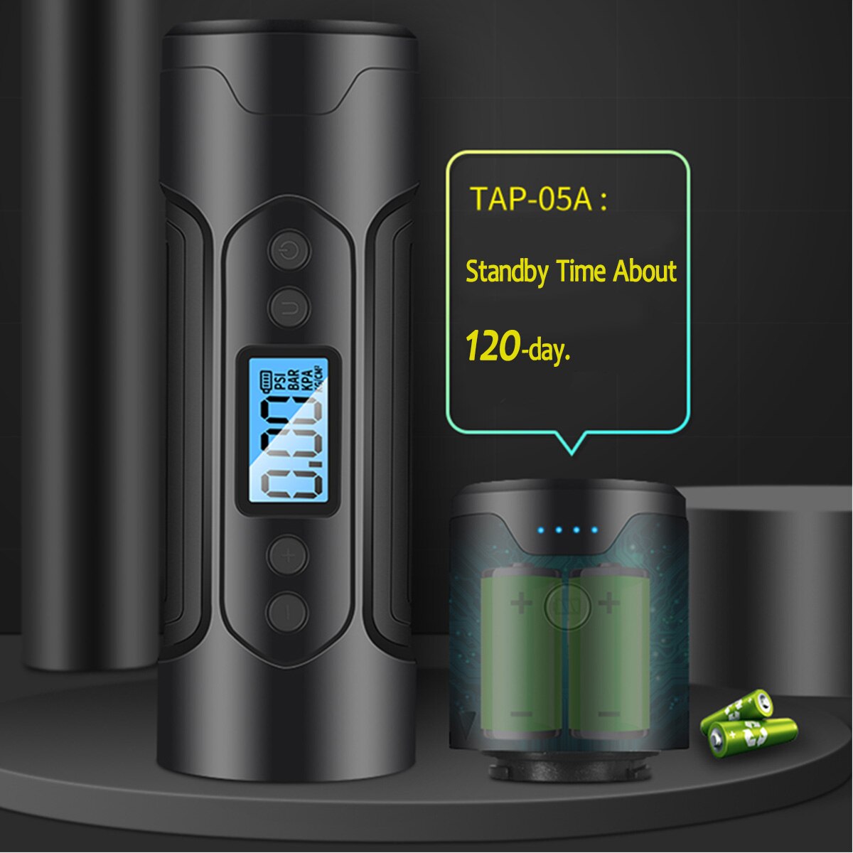 35L/min cordless portable air compressor 150PSI car electric bicycle tire pump, with digital LED light power supply