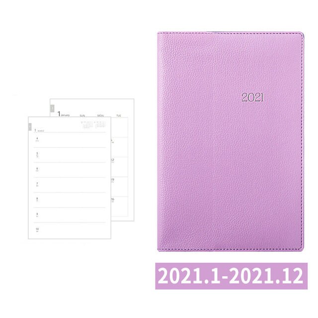 Agenda Dagelijks Wekelijks Maandelijkse Planner Notebook En Tijdschriften Draagbare A5 48K A6 Dagboek 365 Dagen Schema Notepad Briefpapier: Purple / A5