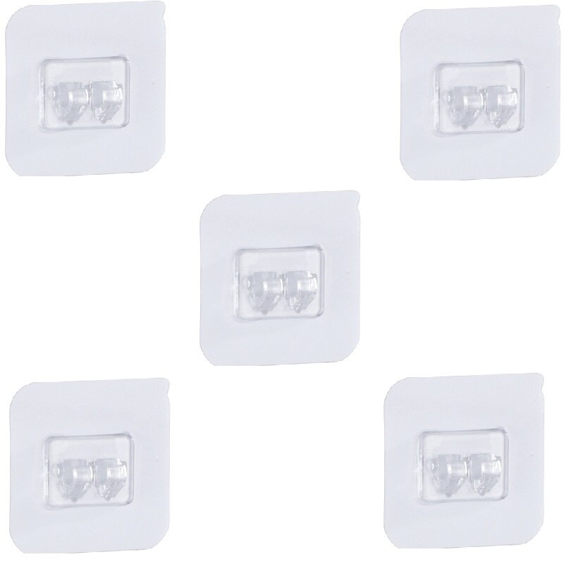 1/5/10/20pcs Wall Mounted Adhesive Hook Under Shelf Rack Hanger Holder Insert Clamp Organizer Decor Bracket Key Accessories: 5pcs