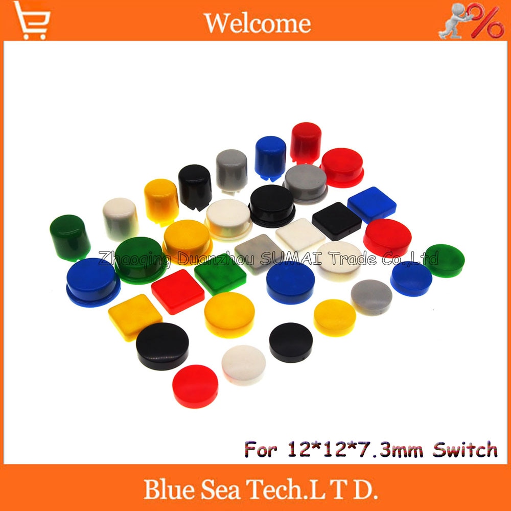 Sample,5 models Tactile Push Button Switch Cap,tact Switch button Cap for 12*12*7.3mm switch,multi/Mix Color