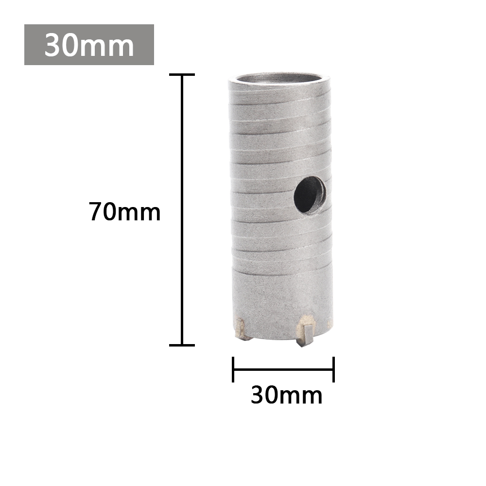 Couronne de perçage pour mur de béton, scie cloche SDS PLUS, jeu de forets à percussion avec arbre rond, outil de coupe de pierre de ciment, 30-150mm, 1 pièce: Or
