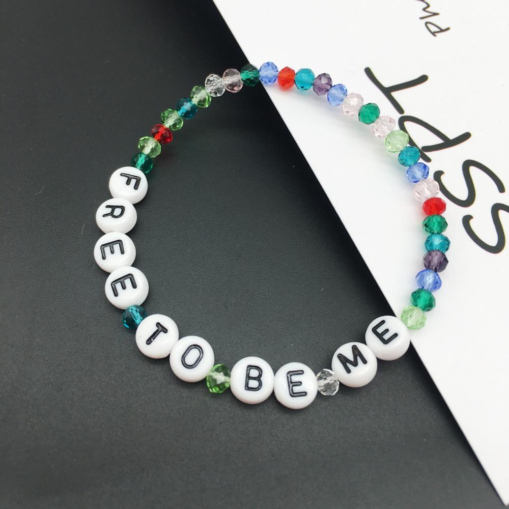 OMY buchstaben perlen Armbinde für frauen neue bunte worte namen armbänder der frauen mädchen FROHE Weihnachten