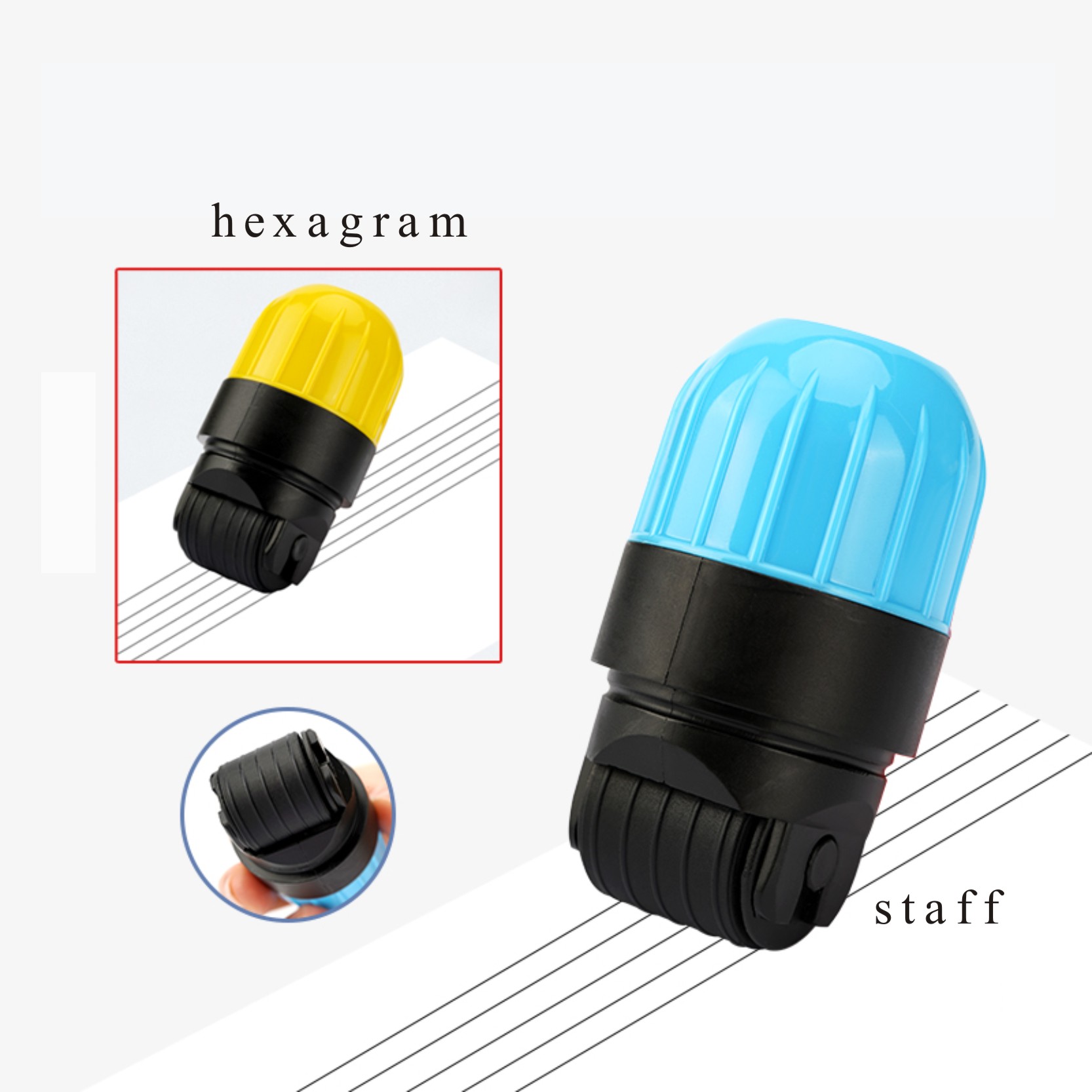 Music Staff and Tablature Stamp, Roller Stamp for Teaching or Students, Five Line Imprint, Writing Guitar, Music Club,