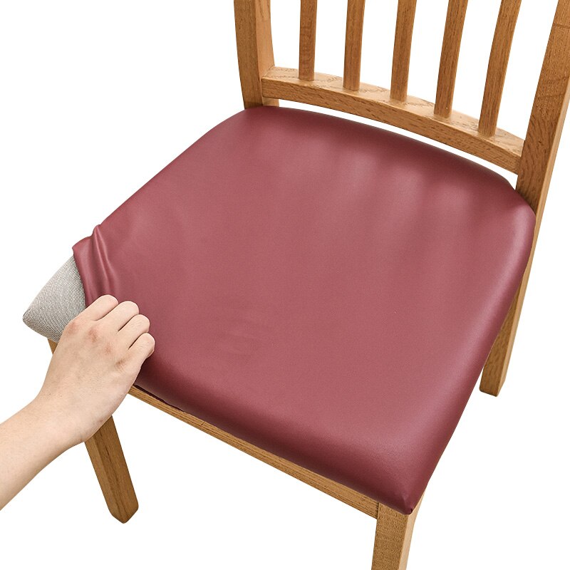 Waterproof Fabric Seat Cushion Cover Easy-going Office Seat Covers Elastic Dining Chair Covers For Modern Home Hotel Living Room: Wine