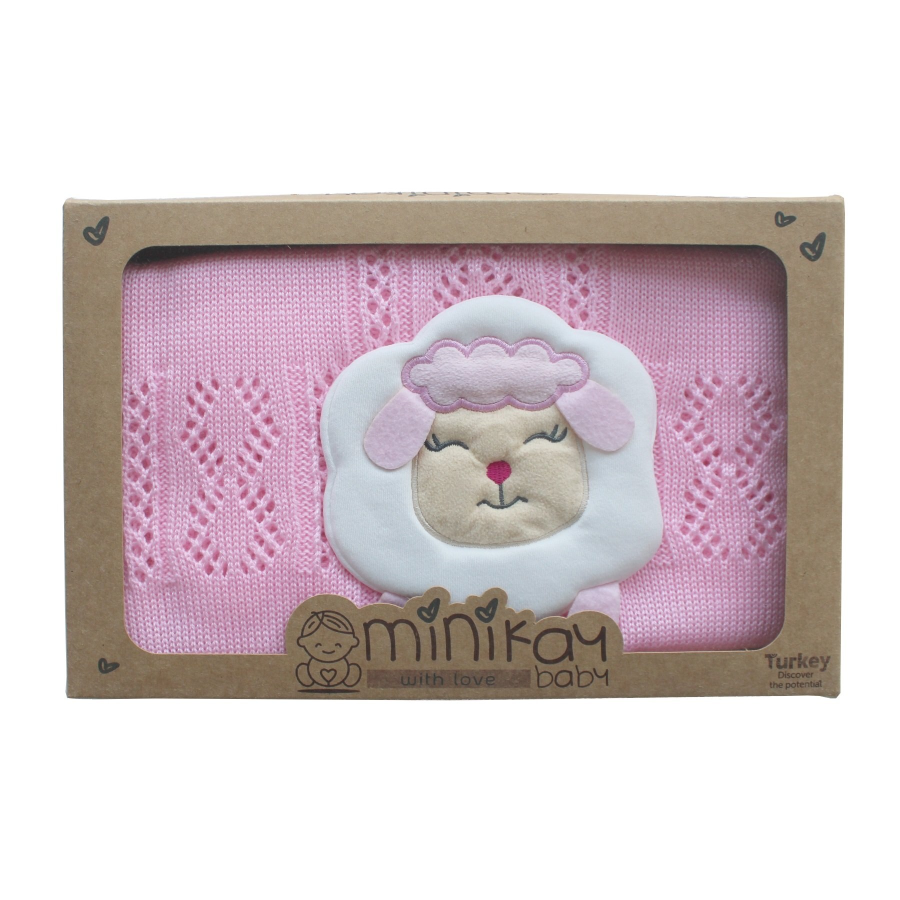 Knitwear Pink Little Lamb Girl Baby Blanket: Default Title