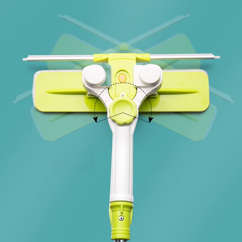 Window Squeegee Microfiber Extendable Window Scrubber Washer Cleaner Tools 180 Rotatable Cleaning Brush for High Window