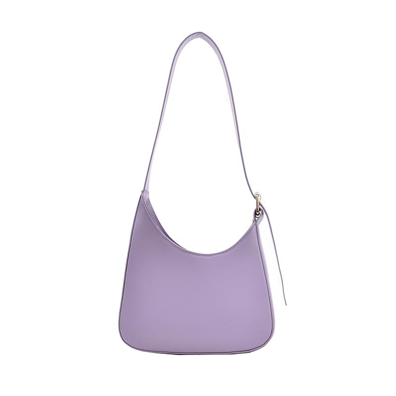 Style français En Cuir Sac À Bandoulière U Aisselle Petits Sacs À Main Pour Pochette Pour Femmes Sacs Couleur Uni Vintage Fourre-Tout Sac À Main: Purple shoulder bag