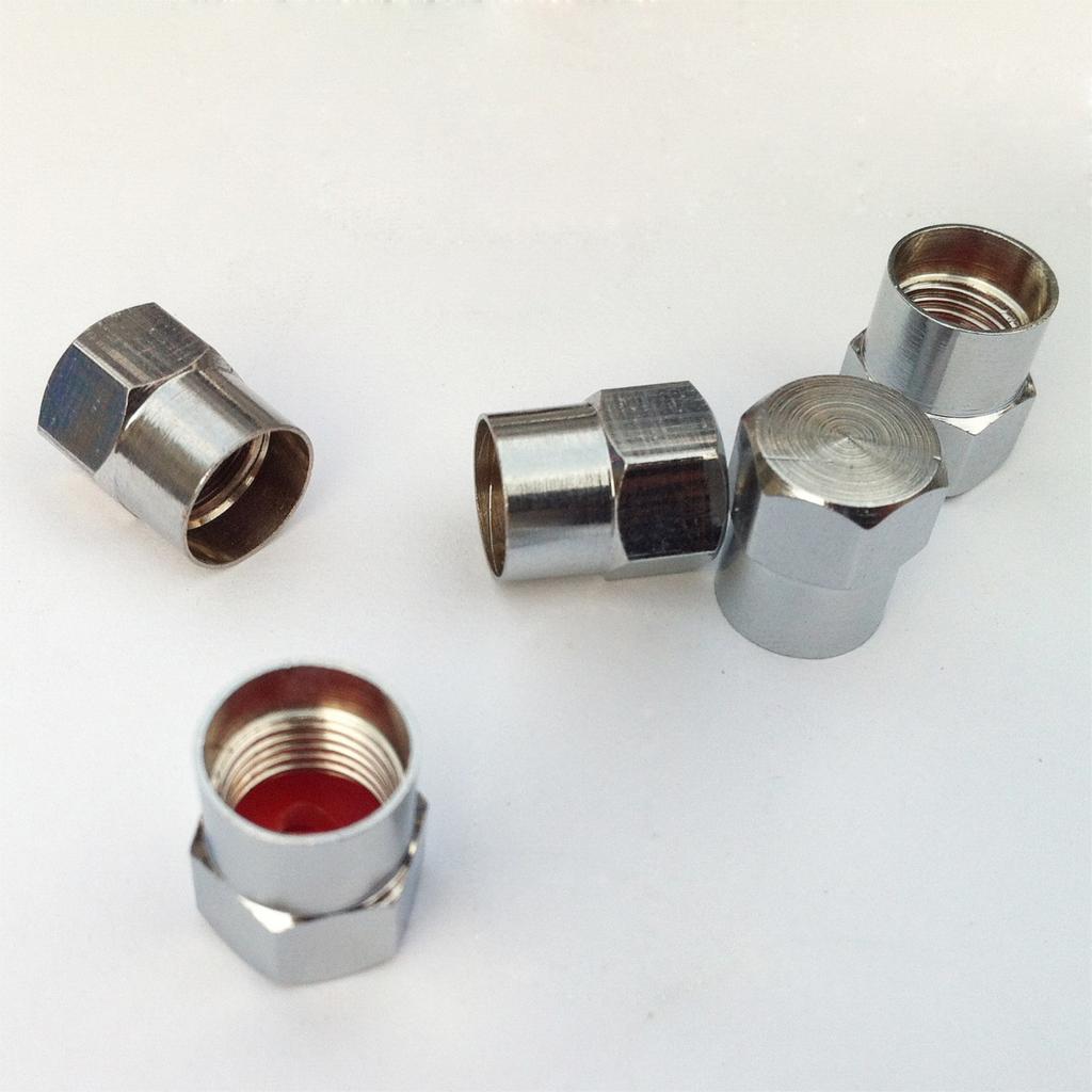 5 Chrome Valve Dust Caps Auto/Fiets Buis-Tyre