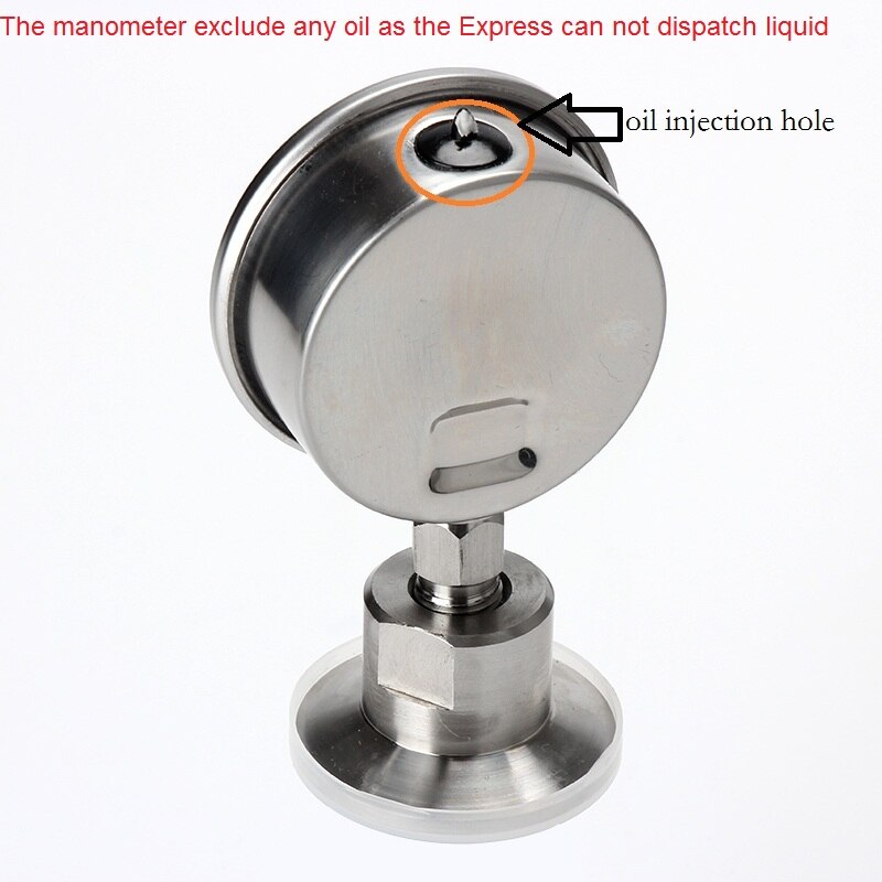 Manometer Tri Clamp Diaphragm Pressure Gauge SS304 Stainless Steel Body SS316 Diaphragm