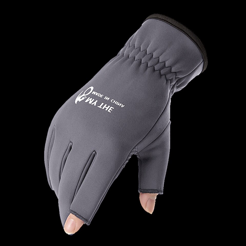 Gants imperméables antidérapants pour écran tactile, pour la pêche en hiver, durables, cyclisme, Fitness, carpe: Type C-Gray / XL